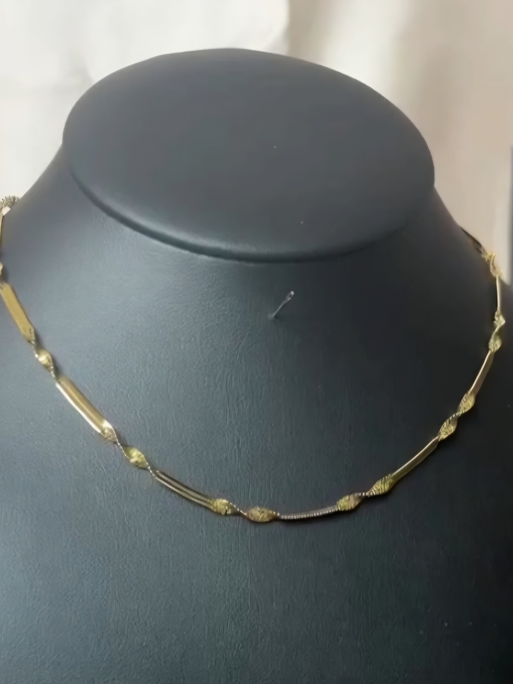 Gold Plated Women’s Twisted Herringbone Chain Necklace